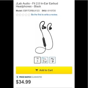 JLab audio FIT 2.0 Earbud Headphone