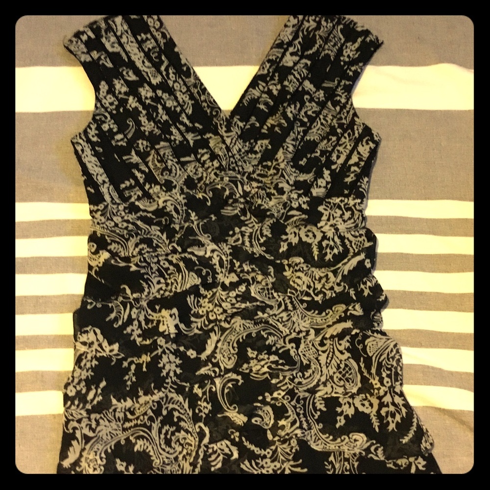 Adrianna Pappell Dress Black Size 8 Mid Length