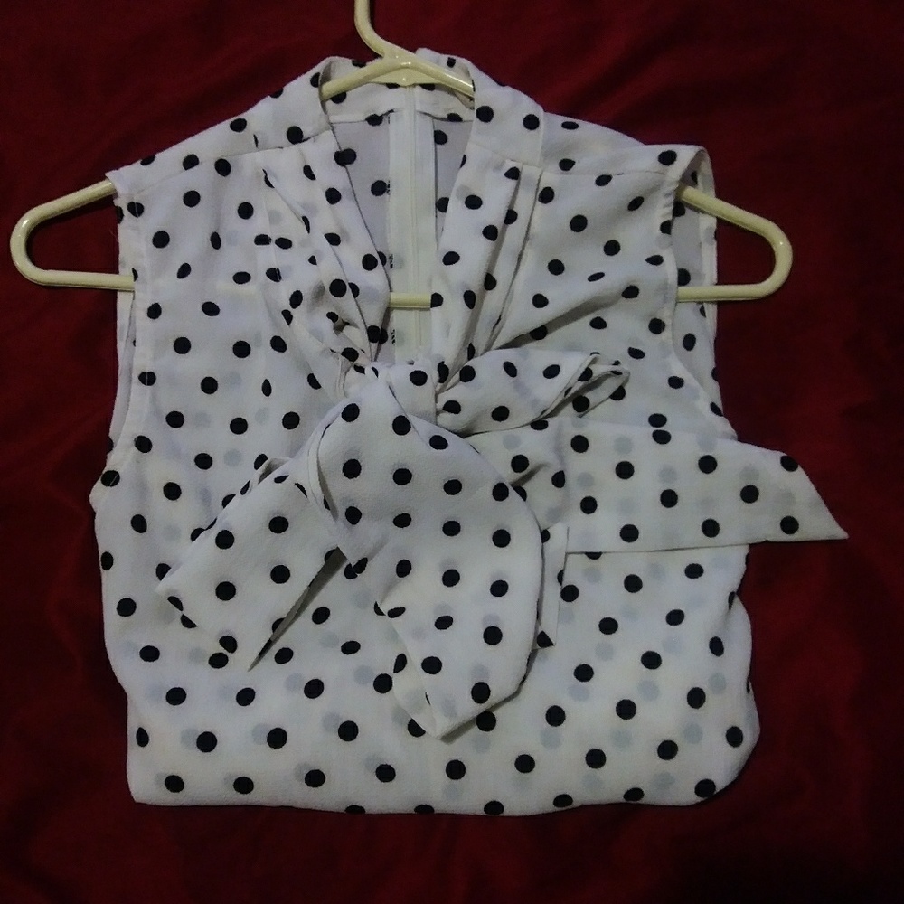 Black and white polka dot buisness casual shirt