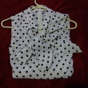 Black and white polka dot buisness casual shirt