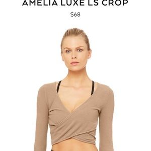 Alo Yoga Amelia Luxe Crop in Gravel - brand new