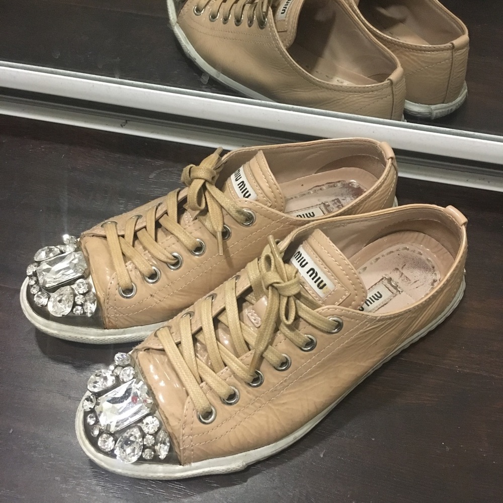 Miu miu crystal embellished sneakers
