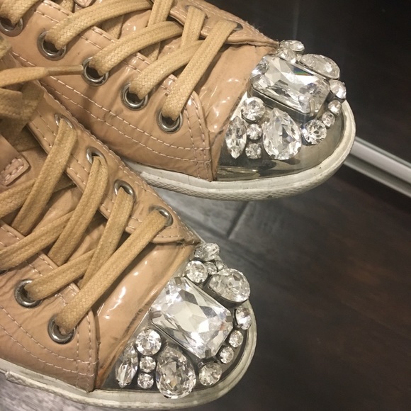 Miu miu crystal embellished sneakers - Picture 4 of 7