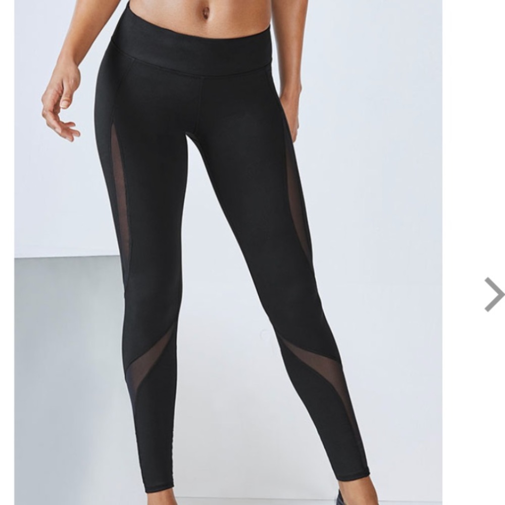 Fabletics black leggings with mesh