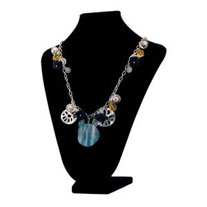 Long Silver-Tone Necklace With Assorted Charms