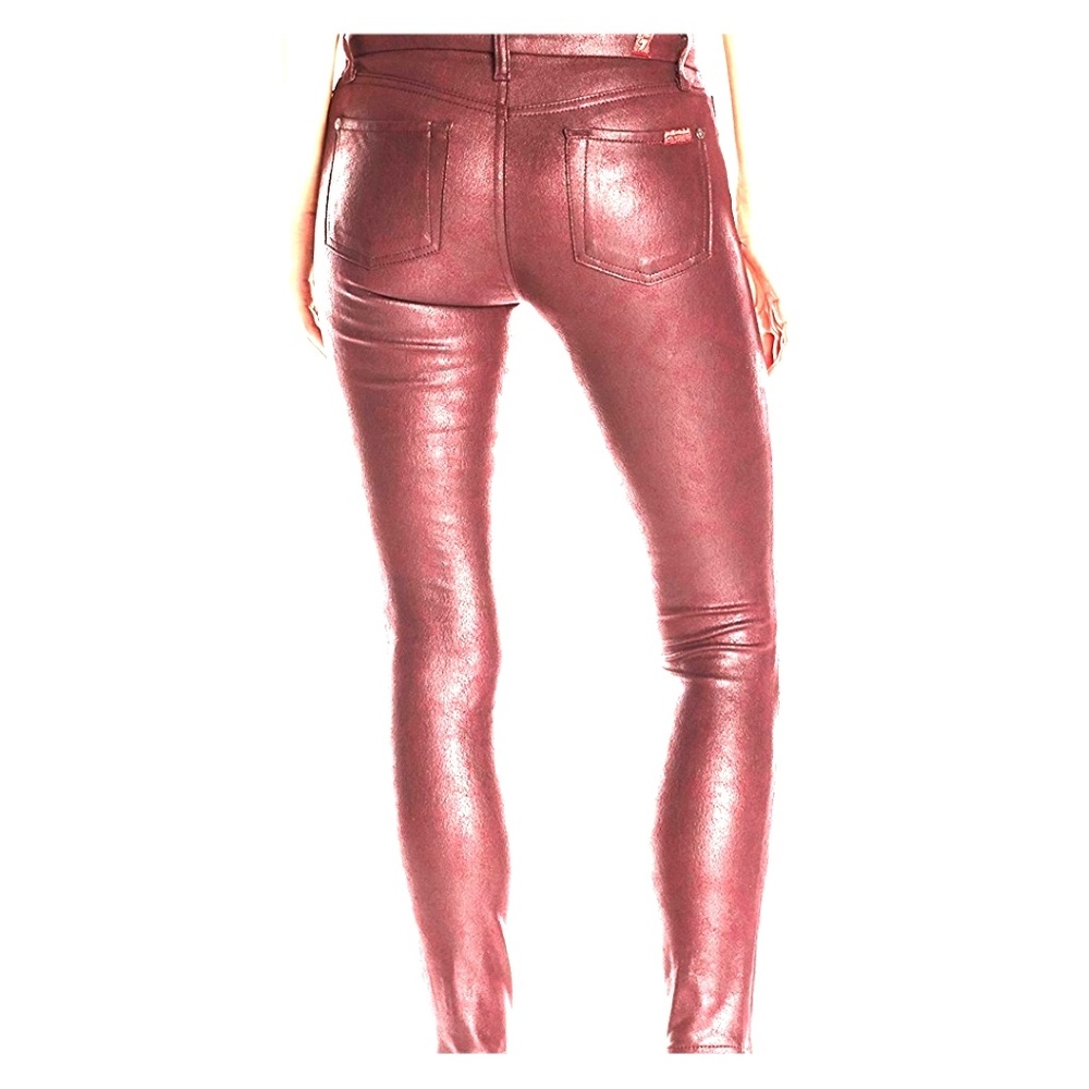 7 for all Mankind leather look & feel jeans