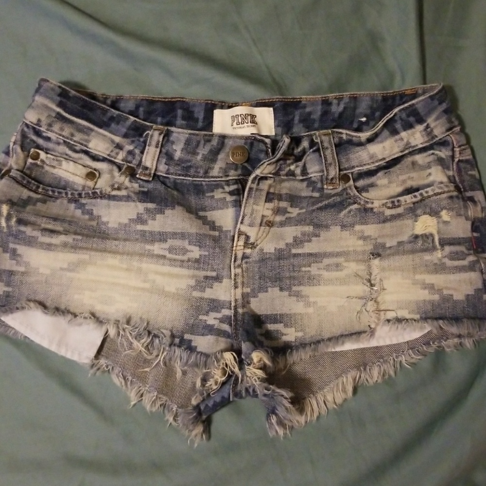 Pink jean shorts