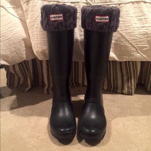 Hunter boot cable-knit fleece liners