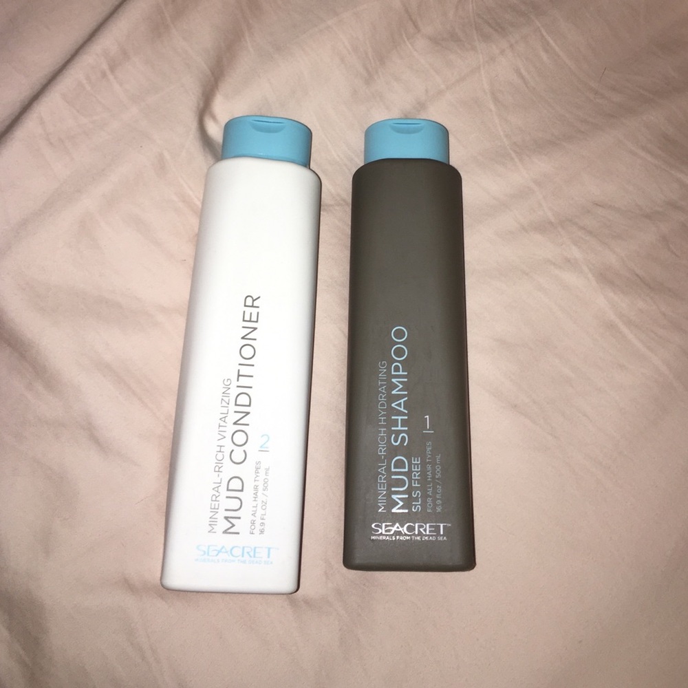 Dead Sea mineral-Rich mud Shampoo & Conditioner.