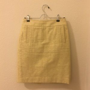 Banana Republic yellow pencil skirt, size 0P