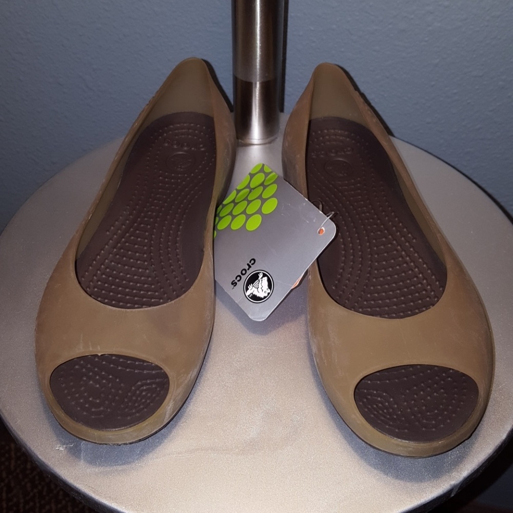 NEW CROCS CARLIE BALLET FLATS OPEN TOE