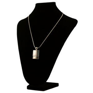 Silver-Tone Necklace With Rectangle Shaped Pendant