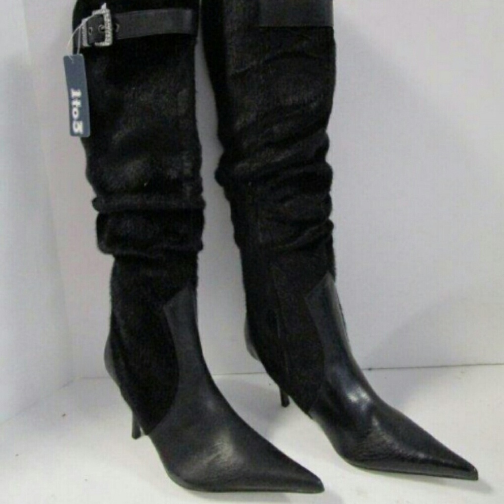 1 to 3 High Heel Faux Fur Boots - Size 8