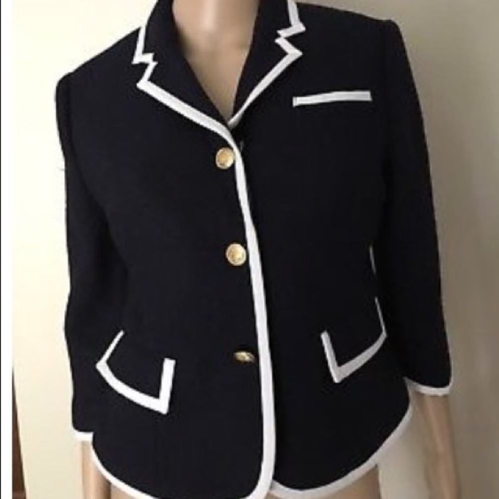 Neiman Marcus  Women's Blazer Wool Navy Blue NWT