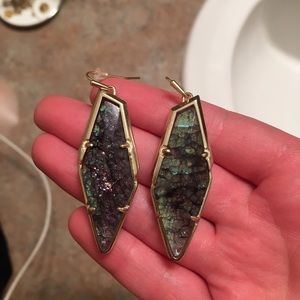 Bexley Drop Earrings In Navy Crackle Illusion