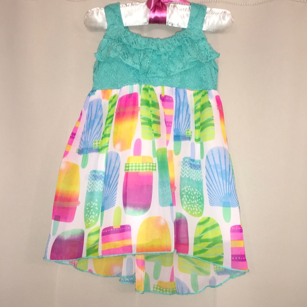 Gifted: 🍭 Youngland -Teal Popsicle Hi/Low Dress