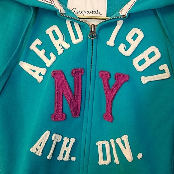 AEROPOSTALE Teal zip up hoodie - Picture 2 of 4