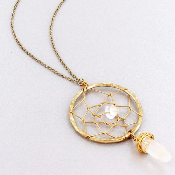 Jewelry - Dream Catcher & Clear Quartz Necklace