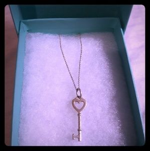 Authentic Tiffany&Co. Silver Heart Key Necklace
