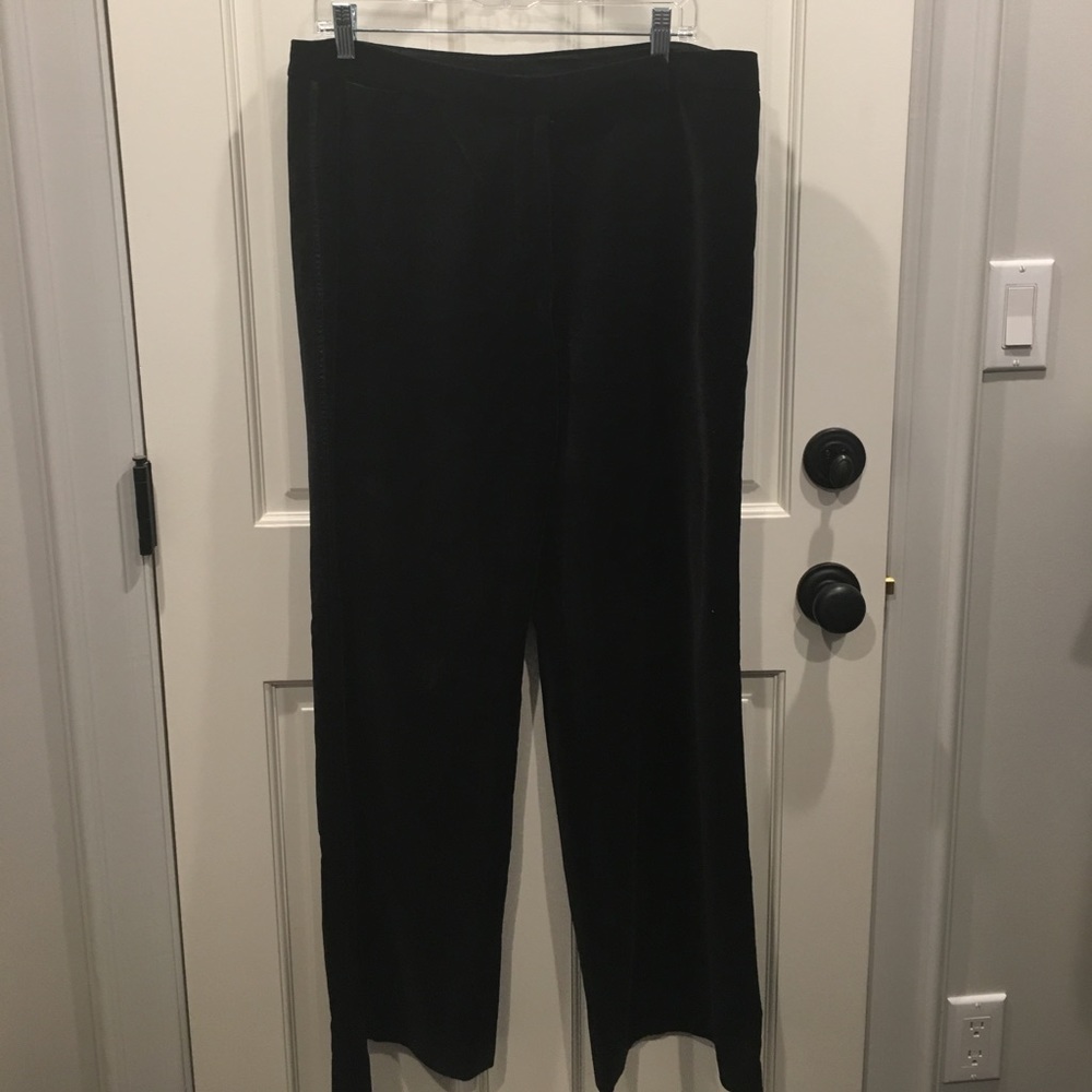 Black velvet trousers