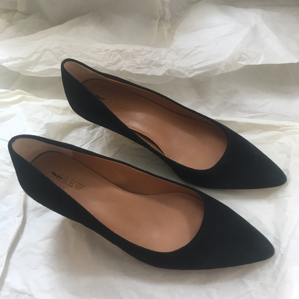 J.Crew Dulci suede kitten heels Black