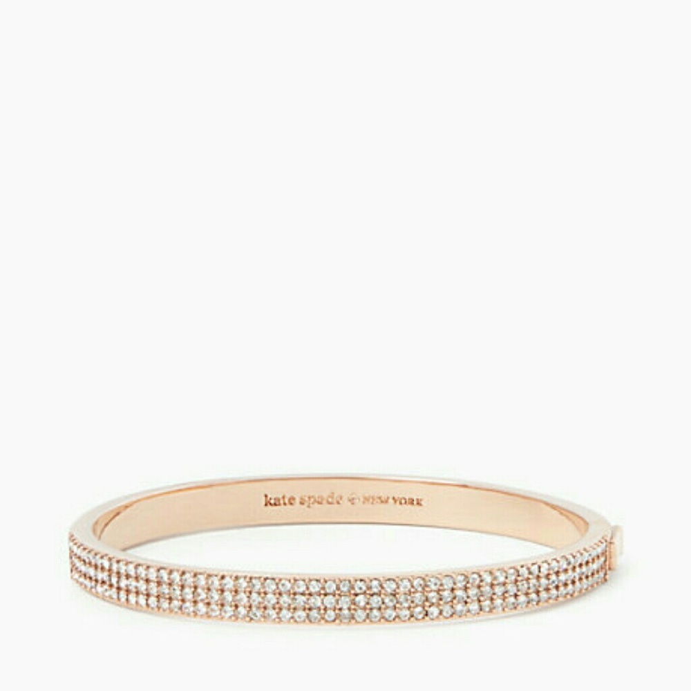 Kate Spade pave row bangle gold tone new