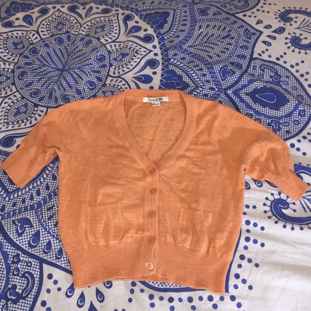 Orange Buttoned Down Sweater