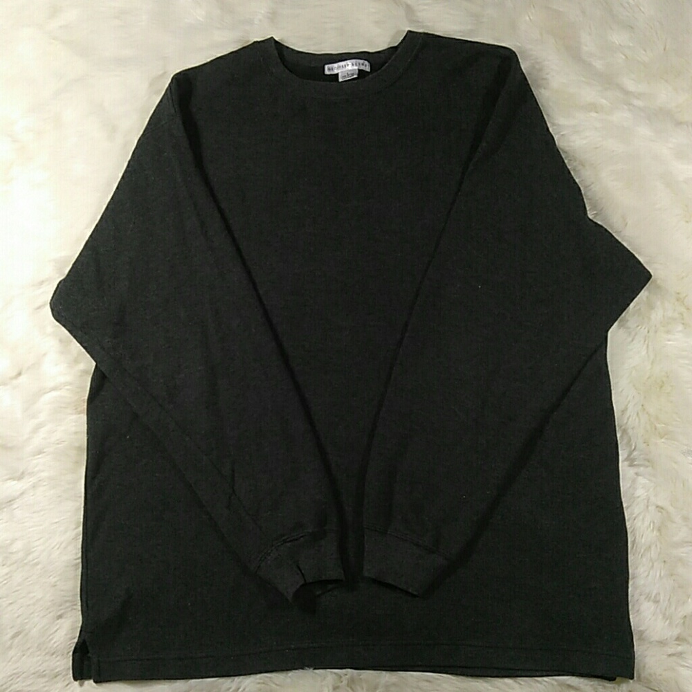 Geoffrey Beene L Crew Neck Gray Pullover Sweater