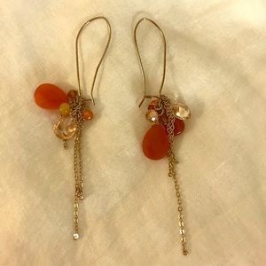 Brown&orange color earrings