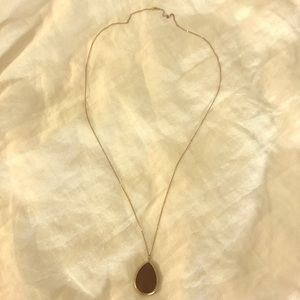 Black pendant gold long necklace