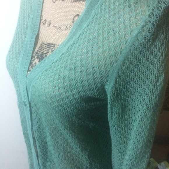 Ann Taylor Green Lace Cardigan - Picture 2 of 5
