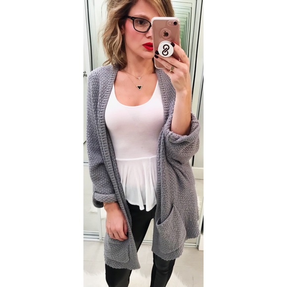 Anthropologie Sweaters - Anthropologie Sparrow Gray Chunky Cardigan