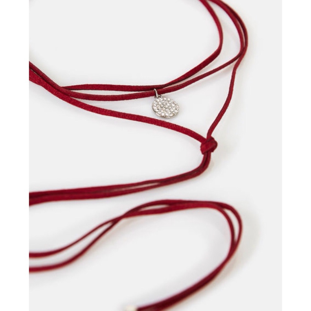 Wet Seal vegan leather triple strand lariat choker - Picture 2 of 5