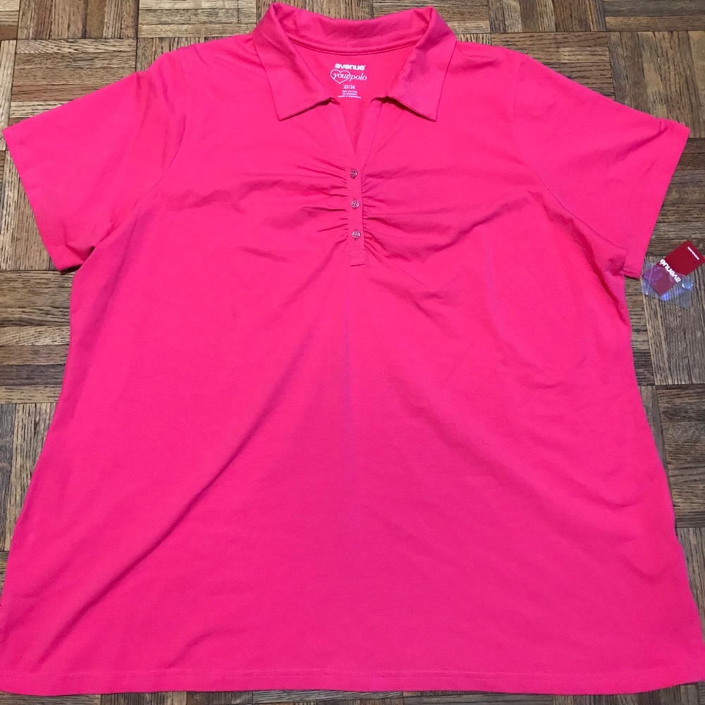 Avenue Short Sleeve Polo Shirt Plus Size 22/24