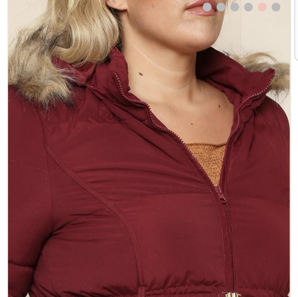 Plus Hooded Puffer Coat (1X, 2X, 3X) - Picture 5 of 5