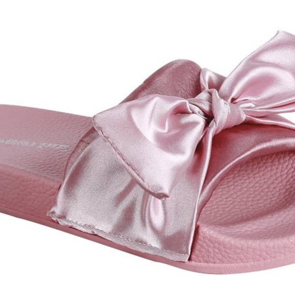 KIDS SATIN BOW TIE SLIDES! CUTE NEW GIRLY STYLE! - Picture 3 of 3