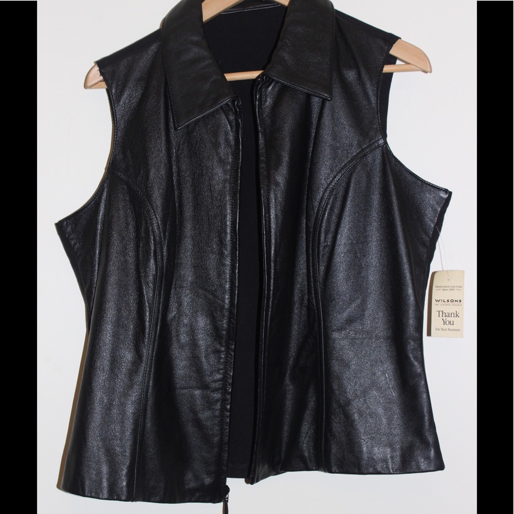 Leather Front, Fabric Back Vest