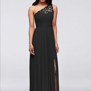 Long One Shoulder Lace Bridesmaid Dress- DB