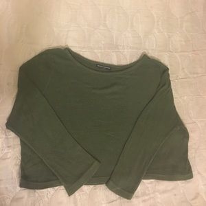 Brandy Melville olive green crop top