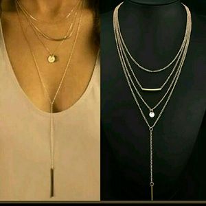 Layered necklace 4 layers choker pendant necklace
