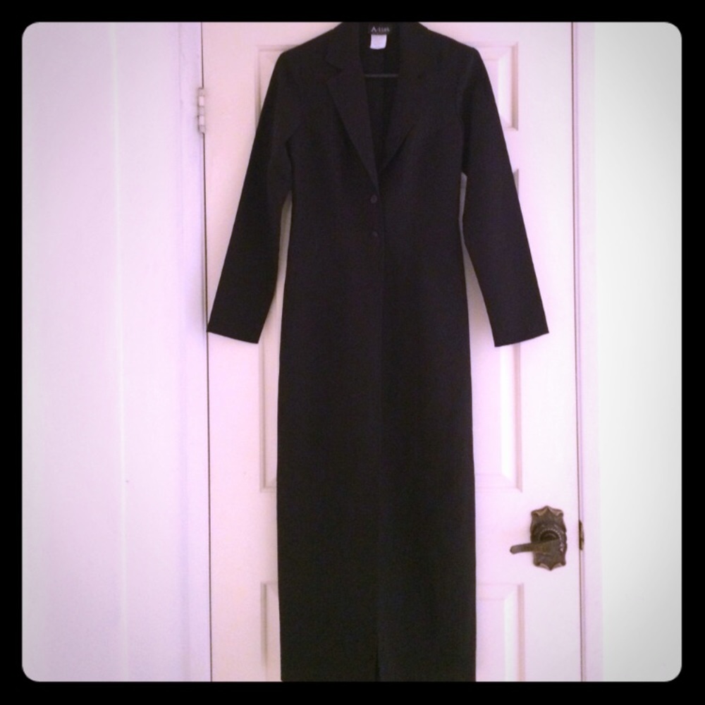 Long black trench coat