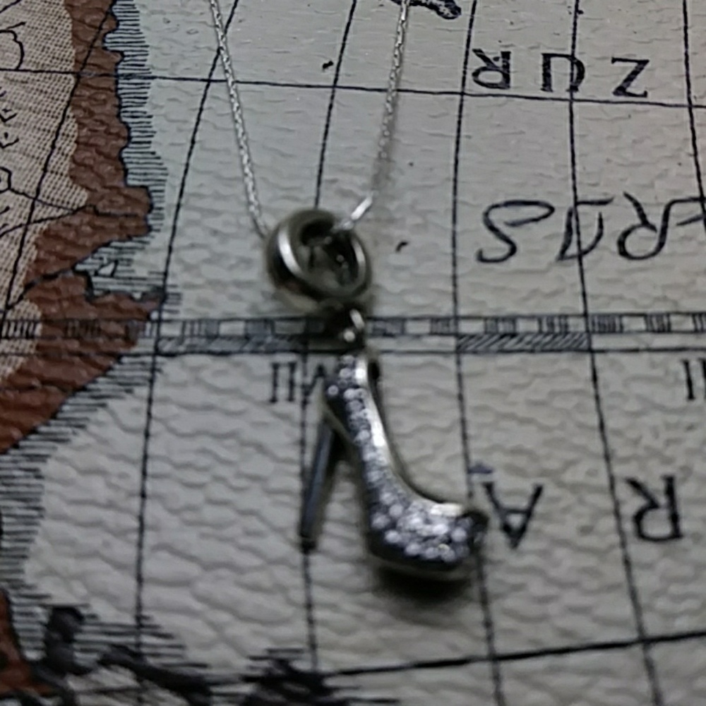 💎SALE💎925 SILVER & CZ STILETTO & CHAIN
