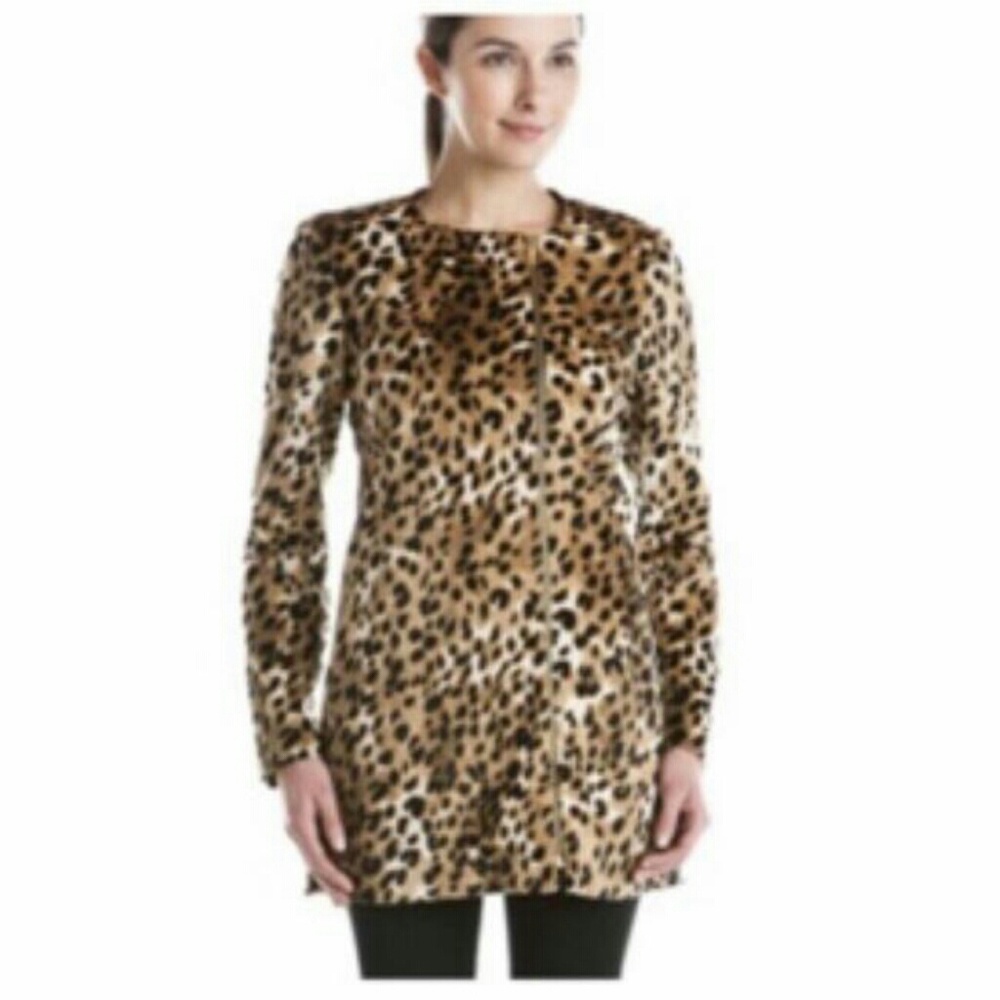 Calvin Klein Collarless Leopard Jacket