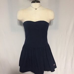 🎉 Hollister strapless Navy Blue Dress