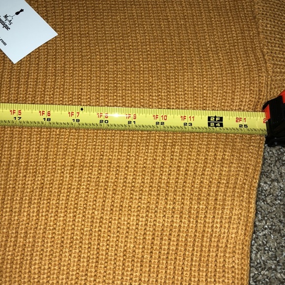 Mustard Cold Shoulder Knit Sweater| MAKE A OFFER - Picture 7 of 8