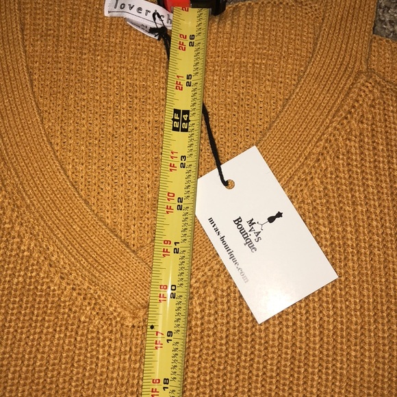 Mustard Cold Shoulder Knit Sweater| MAKE A OFFER - Picture 8 of 8
