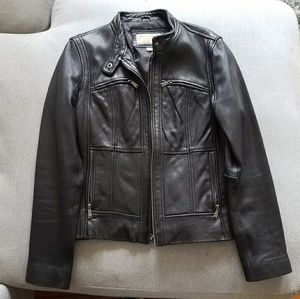 Michael Kors black Moto leather jacket