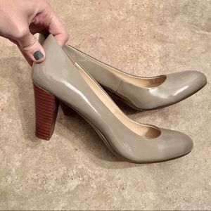 Calvin Klein Heels - Grey w/ Wood Heel