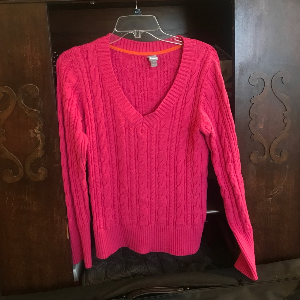 Pink V-Neck Sweater