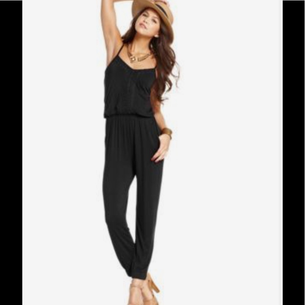 Crochet accent navy Jumpsuit